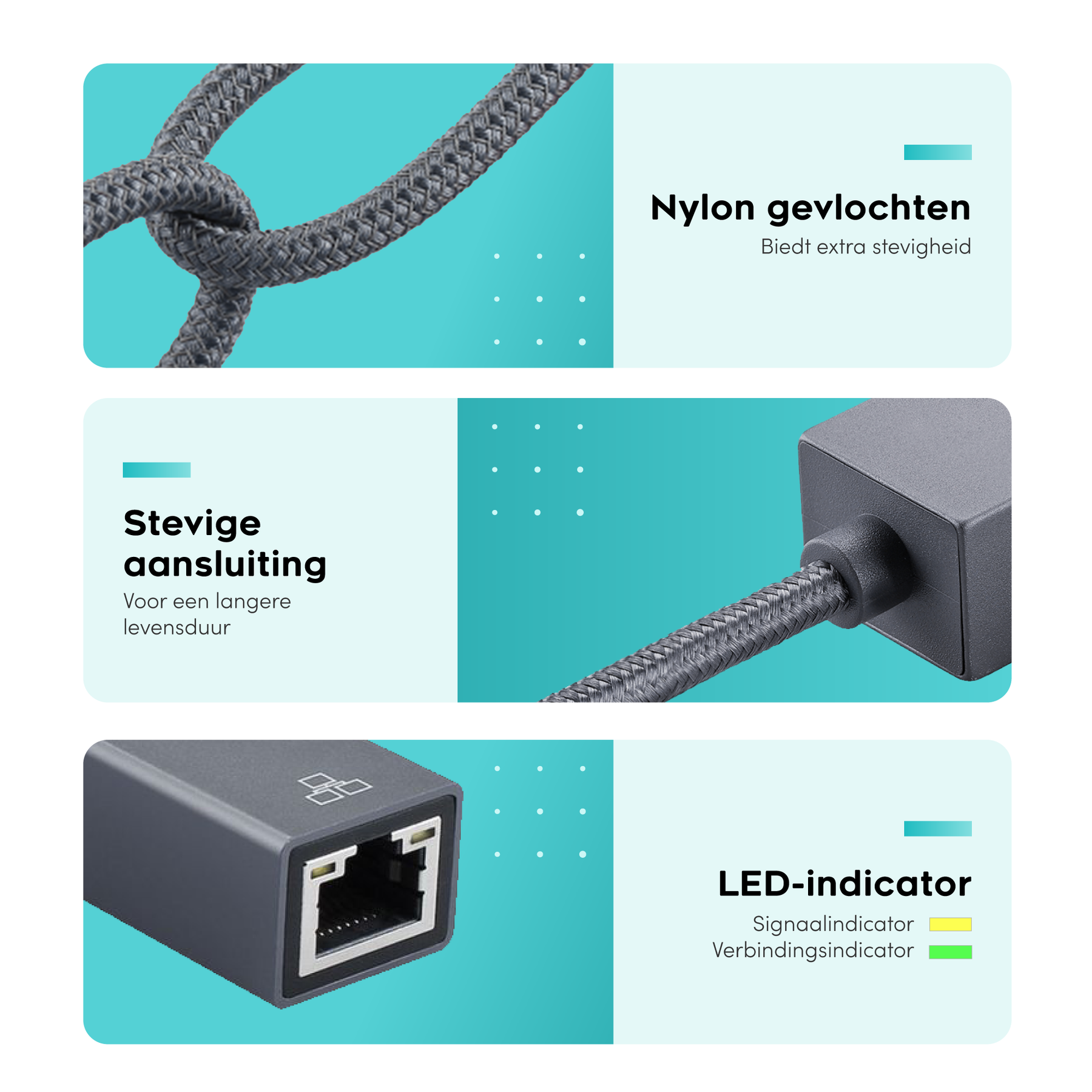 Nylongevlochtenstevigeusbnaarethernetadapter
